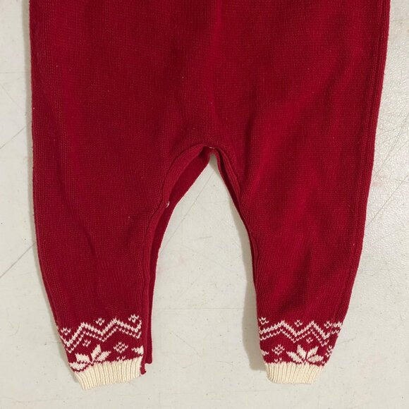 Me and Henry Red Fair Isle Baby Romper 9 to 12 Months One Piece Winter Holiday - Picture 6 of 10